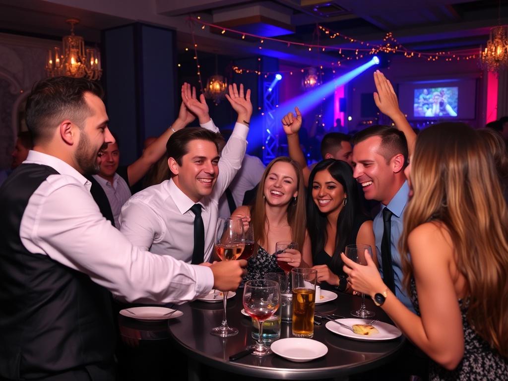 photo of a fun corporate party photo of a fun corporate partyфото