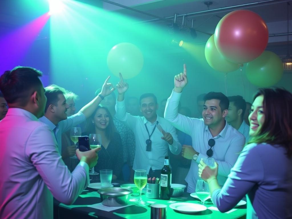 photo of a fun corporate party photo of a fun corporate partyфото